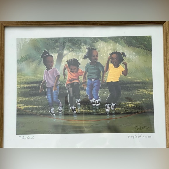 ART PRINT BY T. RICHARDS “SIMPLE PLEASURES" SIGNED AND FRAMED - Picture 6 of 7